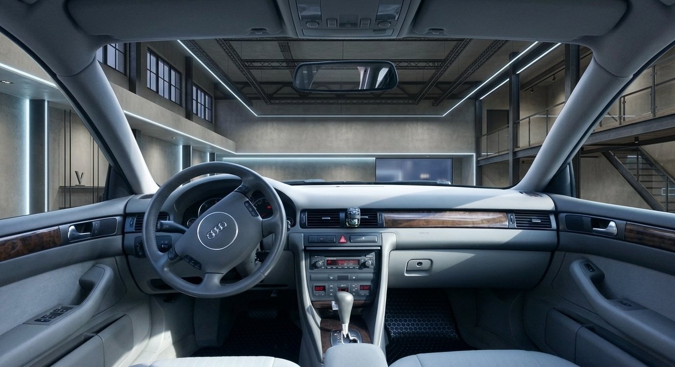 Intérieur Audi A6 — rendu showroomia vue habitacle pour annonce voiture occasion